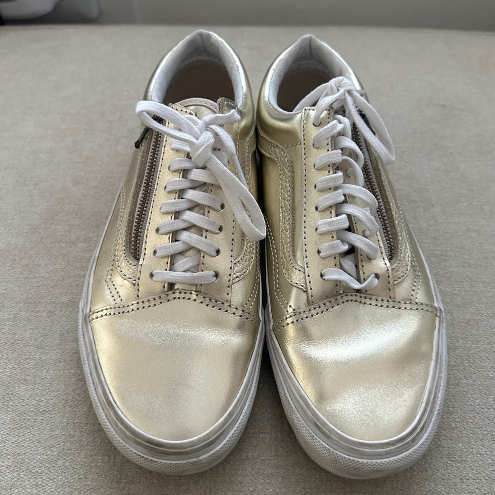 Vans Gold and White Women's Sneakers